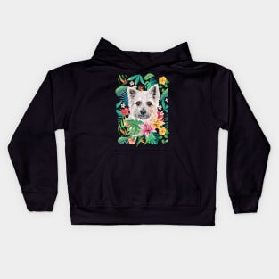 Tropical Cairn terrier Kids Hoodie